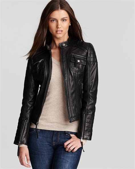 michael kors leather coats